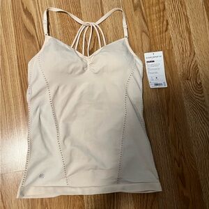 Athleta Cream Fitted strappy back tank, Allegro support top, built in bra